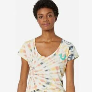 NWT Women's True Religion Tie Die Tee with Buddha Size Large